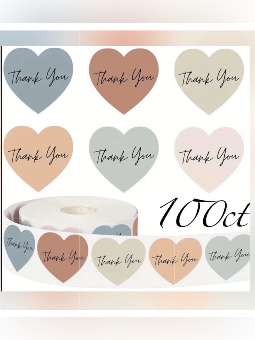 Thank You Design Stickers 100ct~ 1”  (Boutique) ~NEW~ 2 For $12